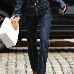 Denim Plain Urban Jeans, Jeans, color:Denim Blue|size:XXL, Stylewe