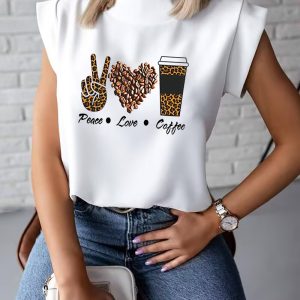 Leopard Print Short Sleeve Casual T-Shirt, women T-shirt & Tees, ChicMe catalog