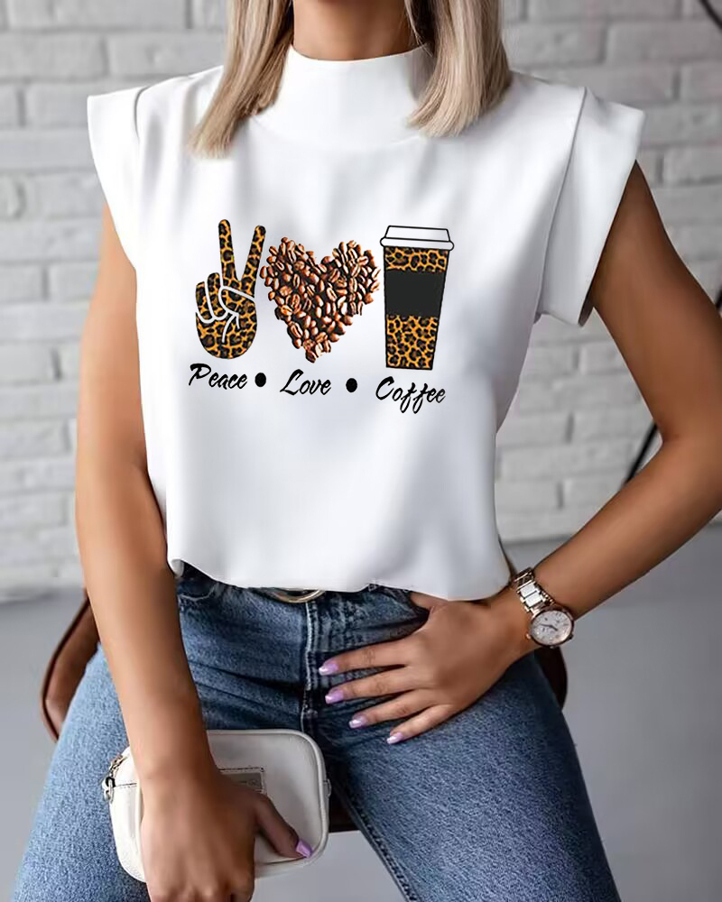Leopard Print Short Sleeve Casual T-Shirt, women T-shirt & Tees, ChicMe catalog