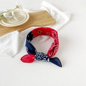 European and American hip-hop silk scarf for women 50cm cotton and linen small square scarf new style niche personality cashew print headscarf waist scarf, Scarves, color:Reddish Black|size:One-size, catalog Noracora shop