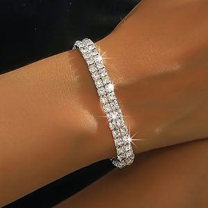 Glitter Rhinestone Stretch Bracelet Elegant Party Stackable Crystal Bracelet, women Bracelet, ChicMe catalog