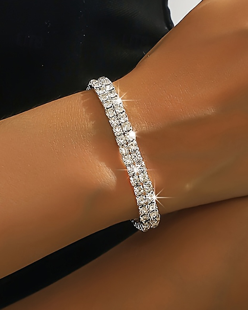 Glitter Rhinestone Stretch Bracelet Elegant Party Stackable Crystal Bracelet, women Bracelet, ChicMe catalog