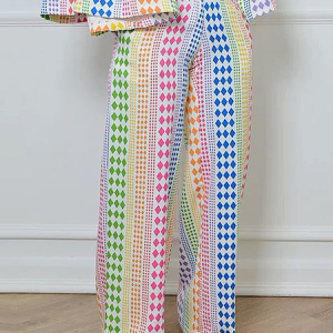 Urban Polka Dots Straight Pants, Pants, color:As Picture|size:XXL, Stylewe