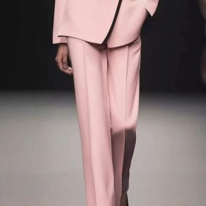Urban Plain Straight Fashion Pants, Pants, color:Pink|size:XXL, Stylewe