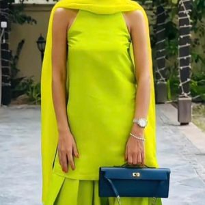 Elegant Plain Stand Collar Tank Top With Scarf, Tanks and Camis, color:Green|size:XXL, Stylewe