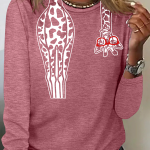 Funny Sarcastic Zoo Giraffe Casual Long Sleeve Shirt, Long sleeves, Lilicloth.com