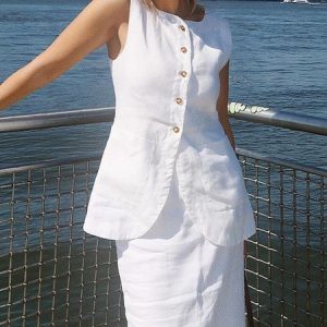 Casual Cotton Plain Crew Neck Vest, Vests and Gilets, color:White|size:XXL, Stylewe