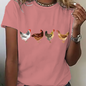 Chicken Animal Lover Cotton T-Shirt, T-shirts, Lilicloth.com