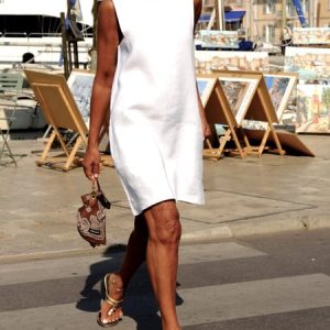 Women Plain Crew Neck Sleeveless Comfy Casual Midi Dress, Midi, color:White|size:4XL, catalog Noracora shop