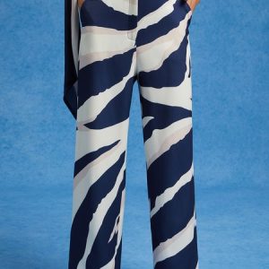 Vacation Geometric Print Wide-Leg Pants, Pants, color:As Picture|size:XXL, Stylewe