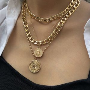 1pcs Coin Pendant Chain Layered Necklace, women Necklace & Pendant, ChicMe catalog