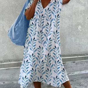 Women Plants V Neck Sleeveless Comfy Casual Maxi Dress, Dresses, color:As Picture|size:4XL, catalog Noracora shop