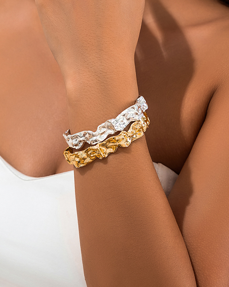 Irregular Chunky Cuff Bracelets Trendy Wide Open Bangle Bracelet, women Bracelet, ChicMe catalog