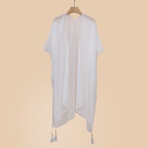 Women Plain Summer Cover-up Casual Lightweight Cardigan, JustFashionNow Cardigans, color:White,