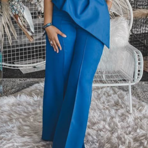 Urban Plain Fashion Pants, Pants, color:Blue|size:XXL, Stylewe