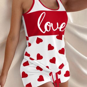 Love Heart Drawstring Pajamas Set, women Pajamas Sets, ChicMe catalog