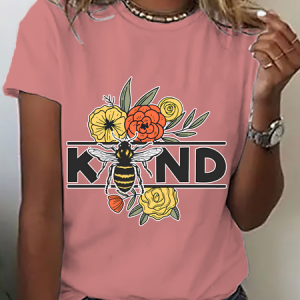 Spread Kindness Floral Be Kind Cotton T-Shirt, T-shirts, Lilicloth.com