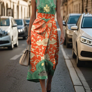 Women Floral Sleeveless Summer Printing Dress Crew Neck Daily Vintage Maxi Shift Dress H-Line Dress, JustFashionNow Casual Dresses, color:As Picture|size:3XL,