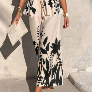 Elegant Floral Fashion Pants, Pants, color:As Picture|size:XXL, Stylewe