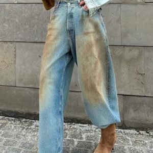 Casual Pocket Loosen Denim Jeans, Jeans, color:Denim Blue|size:XXL, Stylewe
