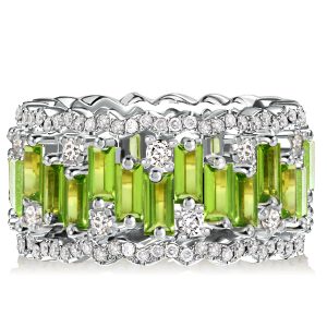 eternity band - Italo Peridot Baguette Cut Eternity Wedding Band For Women, Italo jewelry - Online Catalog