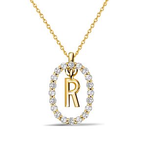 necklaces - Italo Initial Personalized Open Frame Initial Pendant For Women, Italo jewelry - Online Catalog