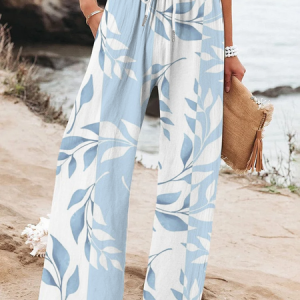 Women Floral Long Pants Casual Spring/Fall Trousers, Pants, color:Blue|size:4XL, catalog Noracora shop