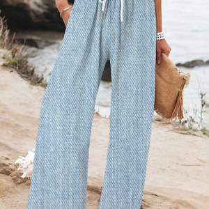 Women Faux Denim Print Graphic Long Pant Casual Spring/Fall Trousers, JustFashionNow Pants, color:Blue|size:4XL,