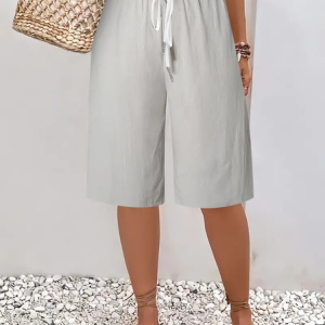 Women Plain Fifth Pants Pants Casual Summer Trousers, Shorts, color:Gray|size:M, catalog Noracora shop