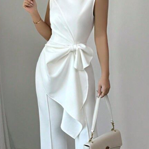 Urban Plain Asymmetric Crew Neck Tank Top, Tanks and Camis, color:White|size:XXL, Stylewe
