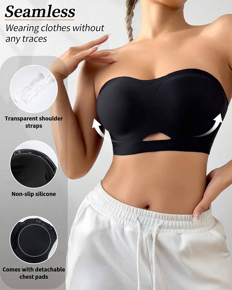 Seamless Bandeau Bralette Padded Strapless Wireless Tube Top Bras, women Bras & Bralettes, ChicMe catalog