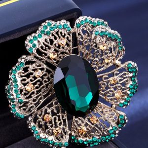 Elegant Floral Vintage Brooch, Jewelry, color:Green|size:One-size, Stylewe