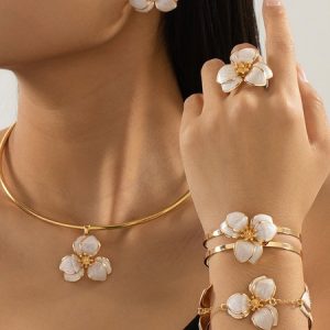 Elegant  Floral set, Other Accs, color:White, Stylewe