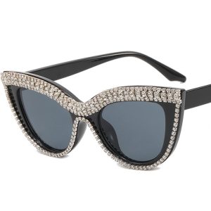1Pair Rhinestone Cat Eye Frame Eye Glasses Sunglasses, women Sunglasses, ChicMe catalog