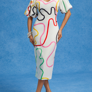 Vacation Abstract Geometric Print Maxi Dress, Midi Dresses, color:As Picture|size:XXL, Stylewe