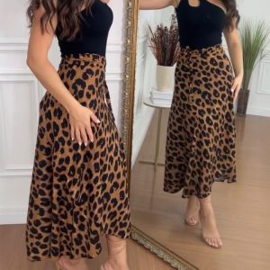 Leopard Chic Lace-up Skirt, women Skirts, ChicMe catalog
