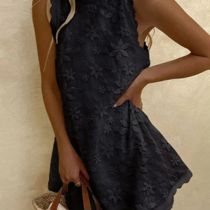 Women's Lace Casual Sleeveless Dress, Short, color:Black|size:XXL, catalog Noracora shop