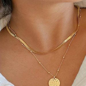1pc Beaded Coin Pendant Chain Necklace, women Necklace & Pendant, ChicMe catalog