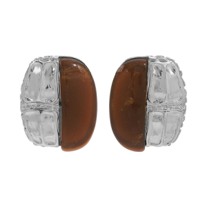Resin alloy splicing ladies temperament earrings, Earrings, color:Silver, Stylewe