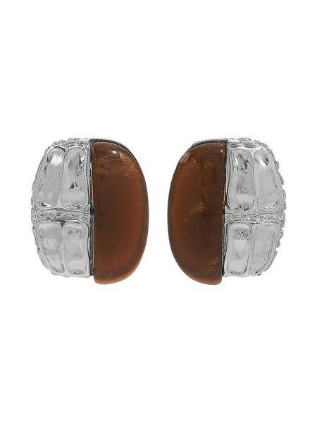 Resin alloy splicing ladies temperament earrings, Earrings, color:Silver, Stylewe