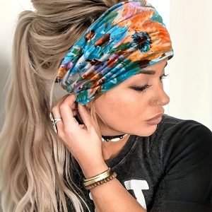 Floral Print Wide Headband Elastic Yoga Workout Running Hair Bands, women Hair, ChicMe catalog
