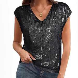 Women Plain Short Sleeve Tee T-shirt V Neck Casual Summer Top, JustFashionNow T-Shirts, color:Black|size:XXL,