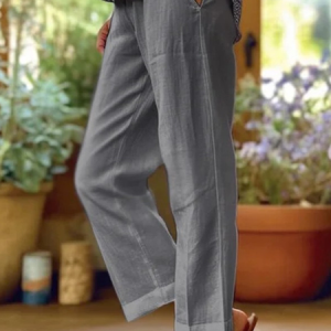 Casual Plain Long Pant, Pants, color:Gray|size:5XL, catalog Noracora shop