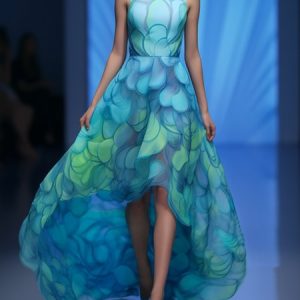 Abstract Print Irregular Craftsmanship Maxi Dress for Resort & Refined Gatherings, Maxi Dresses, color:Blue|size:XXL, Stylewe