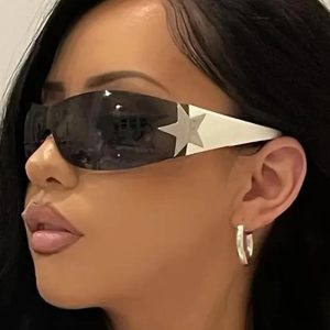 1Pair Trendy Shield Wrap Around Sunglasses Fashion Rimless Eyewear, women Sunglasses, ChicMe catalog