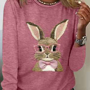 Cute Easter Bunny Casual Long Sleeve Shirt, Long sleeves, Lilicloth.com
