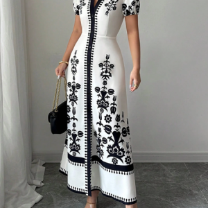 Urban Floral Printing Maxi Dress, Maxi Dresses, color:As Picture|size:XXL, Stylewe