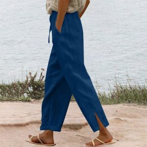 Women Plain Long Pants Casual Spring/Fall Trousers, Pants, color:Navyblue|size:3XL, catalog Noracora shop