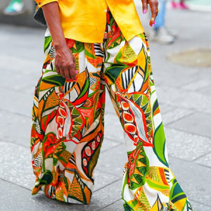 Urban Floral Printing Wide Leg Pants, Pants, color:As Picture|size:XXL, Stylewe