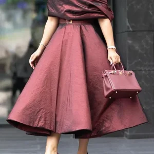 Elegant Plain Crew Neck Midi Party Dress With Shawl, Maxi Dresses, color:Crimson|size:XXL, Stylewe